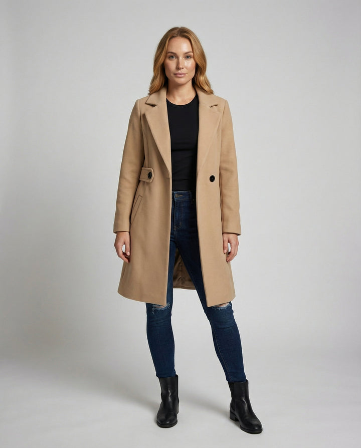 Slim Wool Coat Women Winter