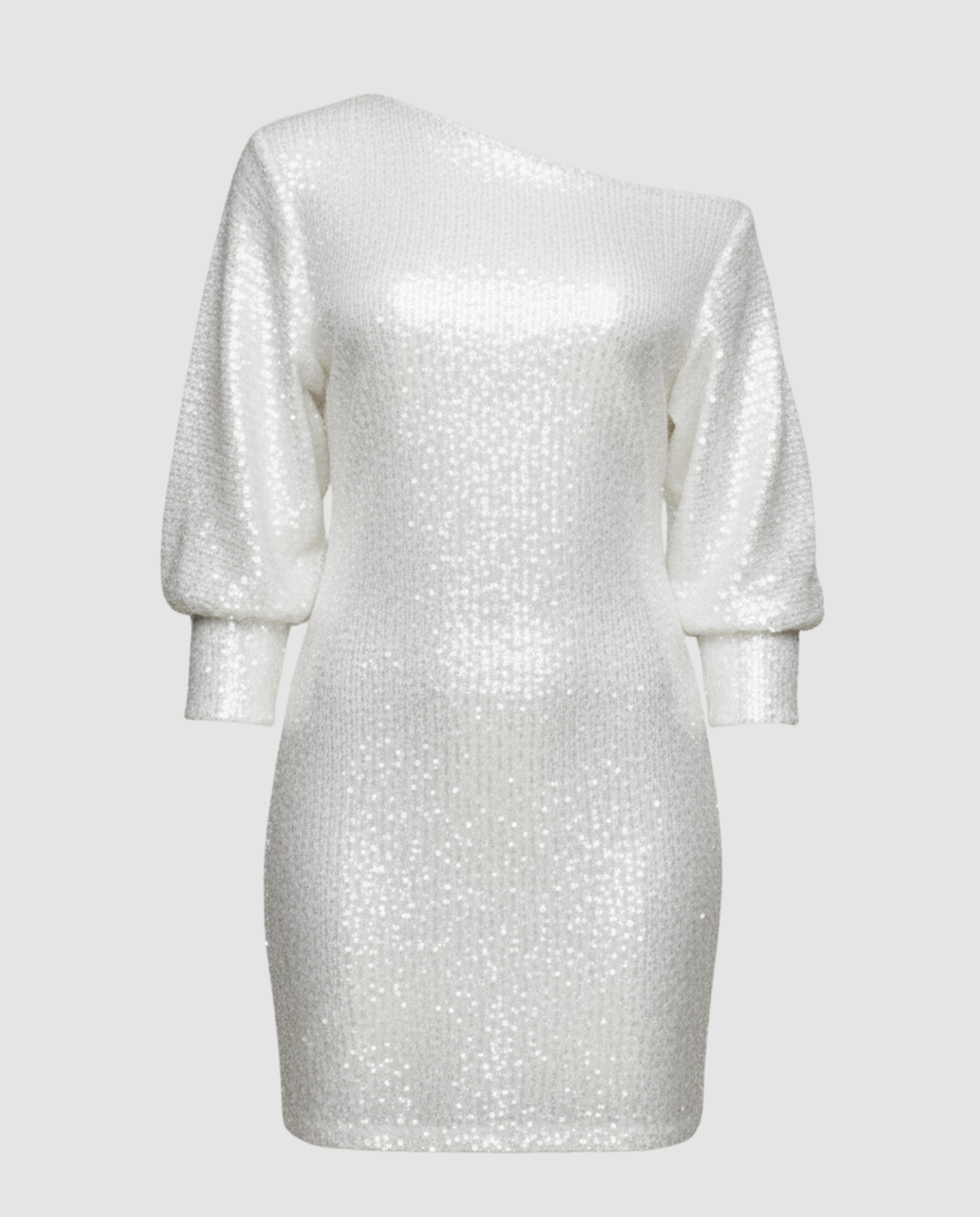 Shiny One Shoulder Mini Dress