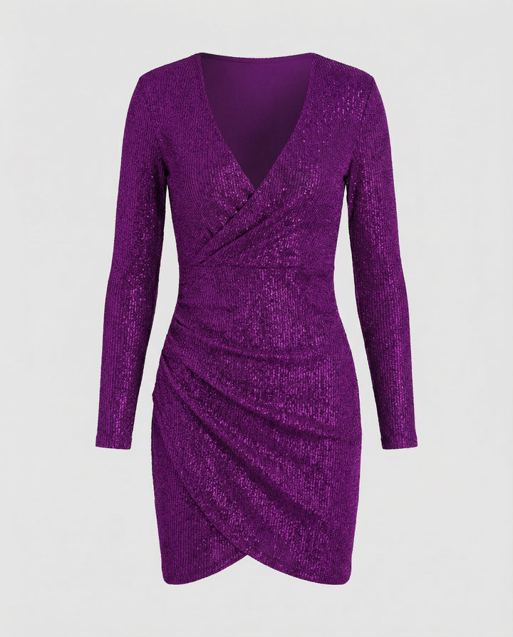 Sequined V-Neck Dress