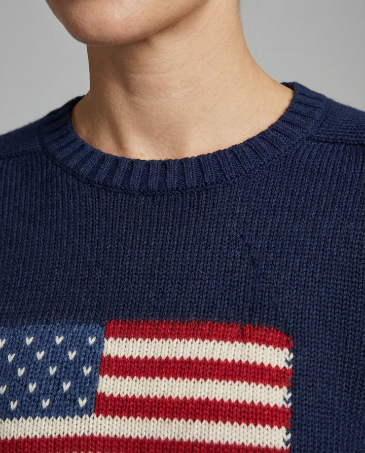Knitted sweater American flag
