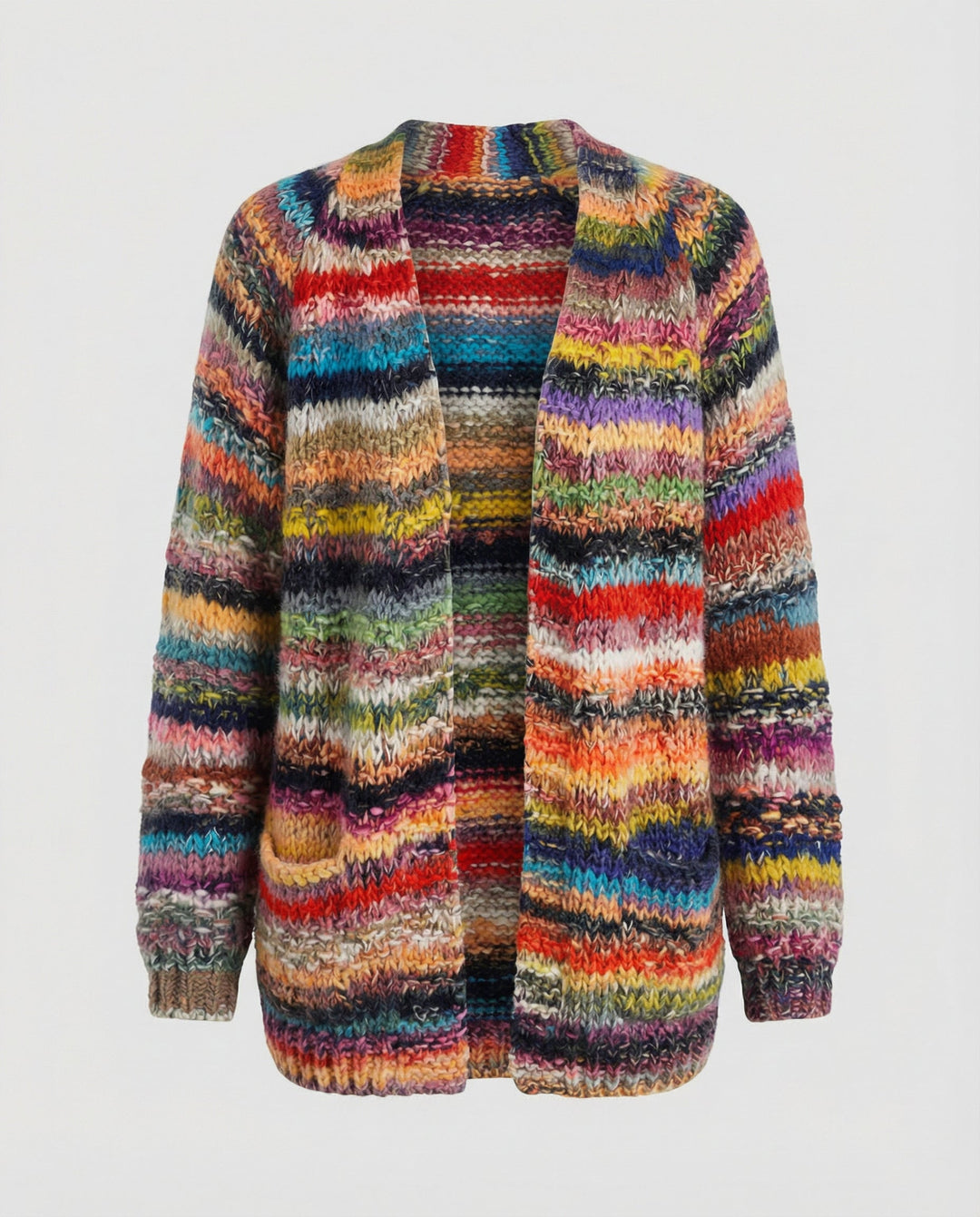 Multicolored Striped Women's Cardigan