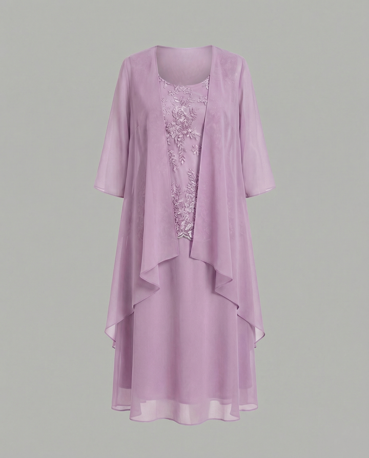 Elegant Two-Piece Chiffon Dress for Women