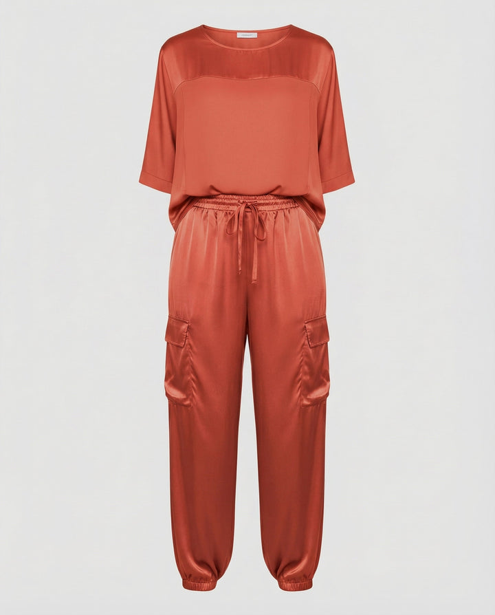Elegant Satin Two-Piece Women