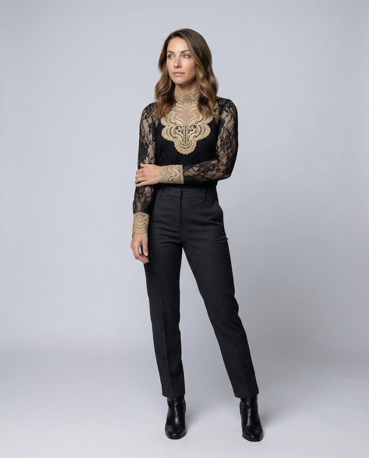 Embroidered Ladies Lace Blouse