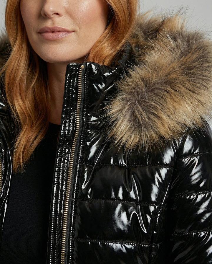 Ladies Fur Hooded Puffer Coat