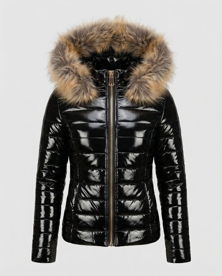 Ladies Fur Hooded Puffer Coat