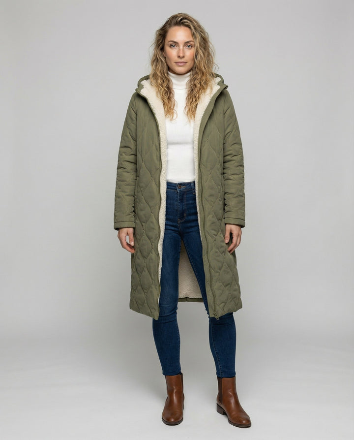 Padded cotton quilted coat women