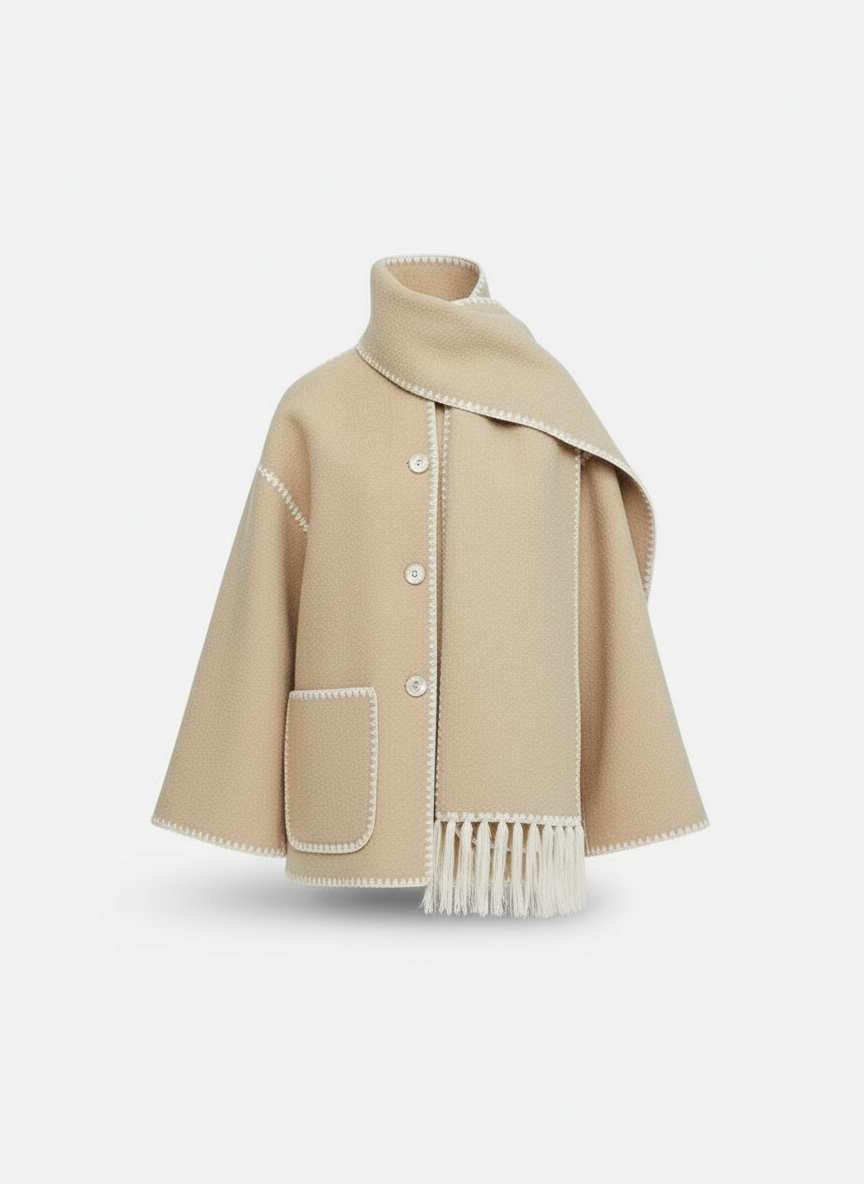 Elegant Scarf Jacket Women Warm