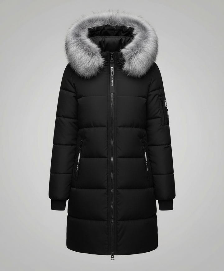 Windproof Ladies Puffer Coat Warm