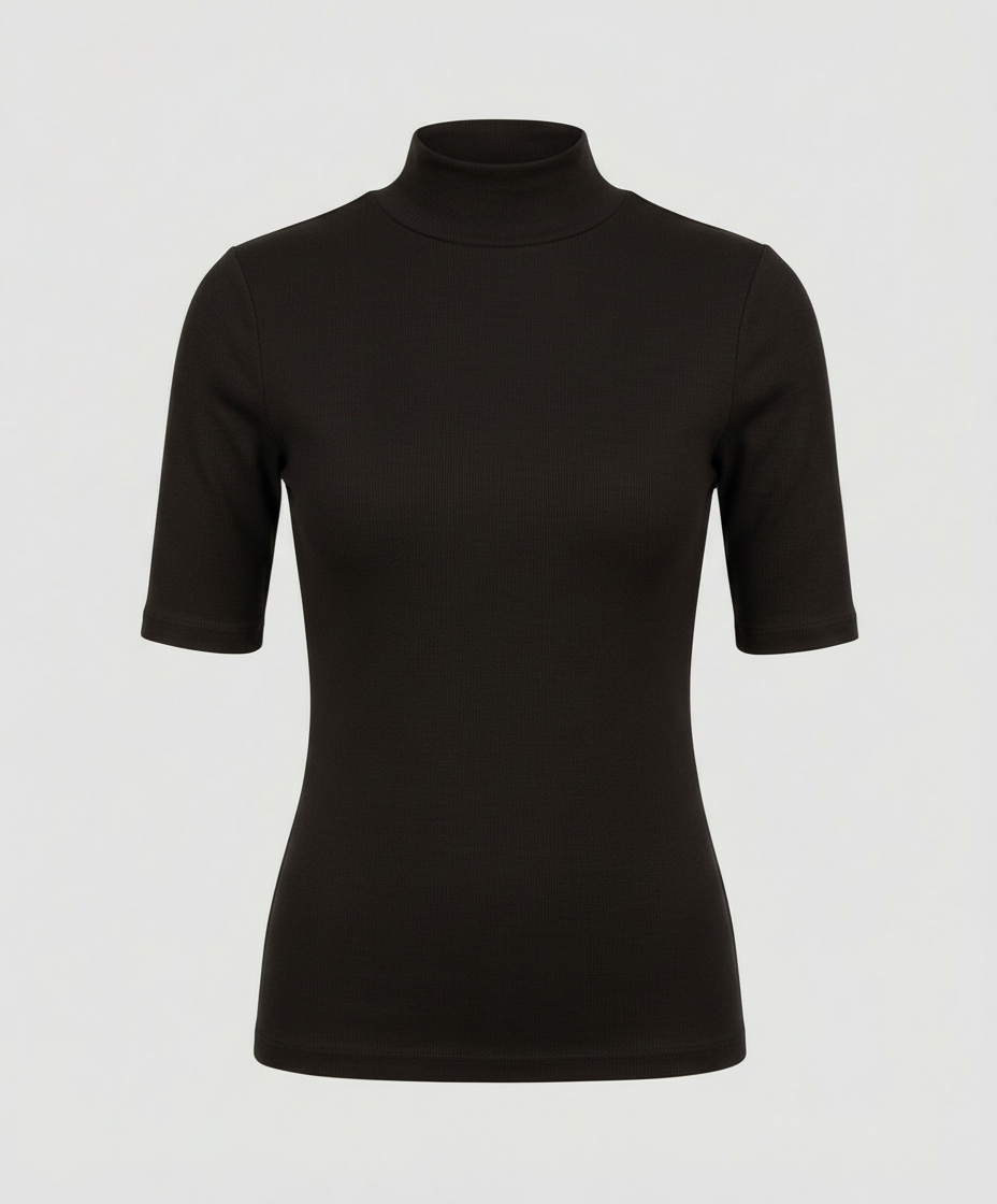 Fine knit seamless turtleneck sweater women