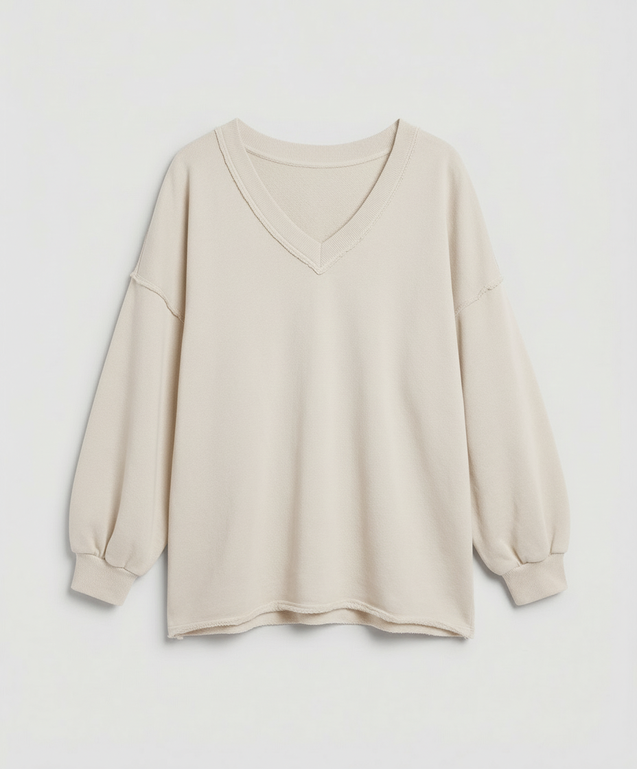 Oversized Women's V-Neck Sweatshirt
