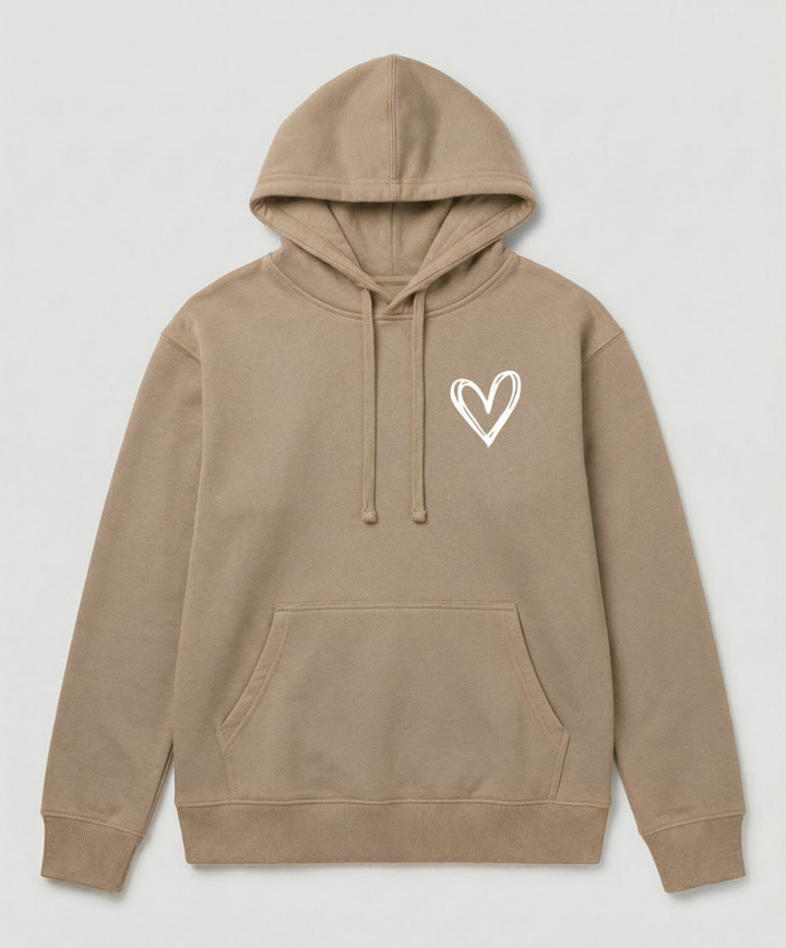 Hooded sweatshirt heart print women