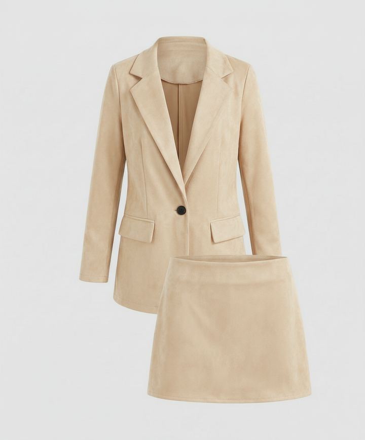 Elegant Wild Blazer Skirt Set