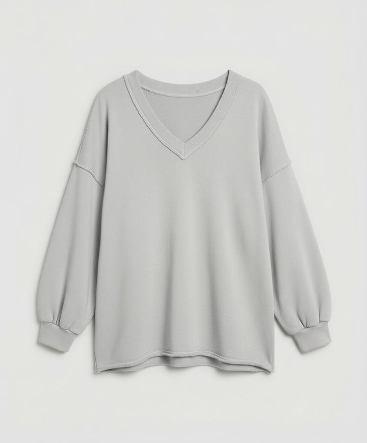 Oversized Women's V-Neck Sweatshirt