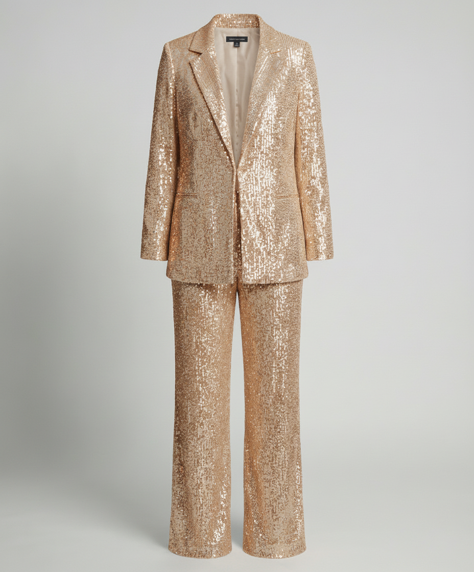 Glittering Elegant Blazer Suit Women