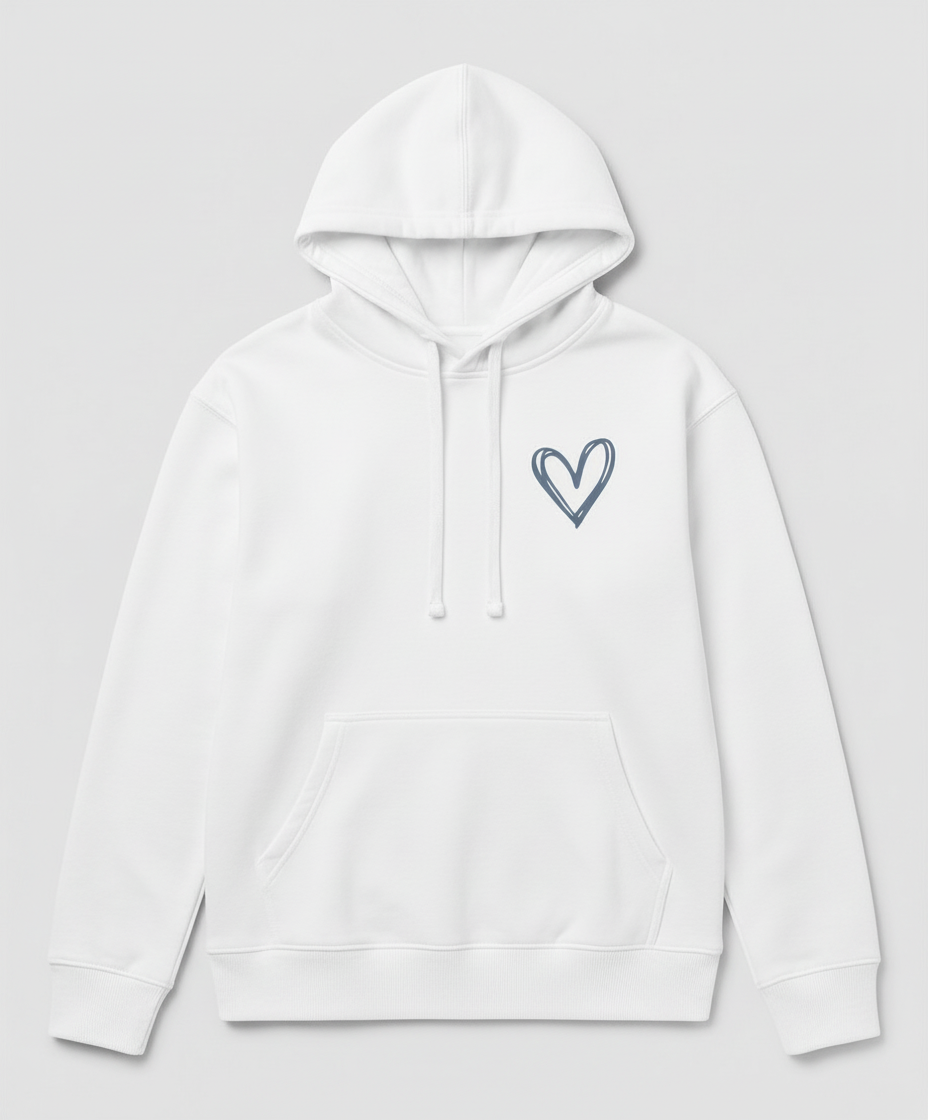Hooded sweatshirt heart print women