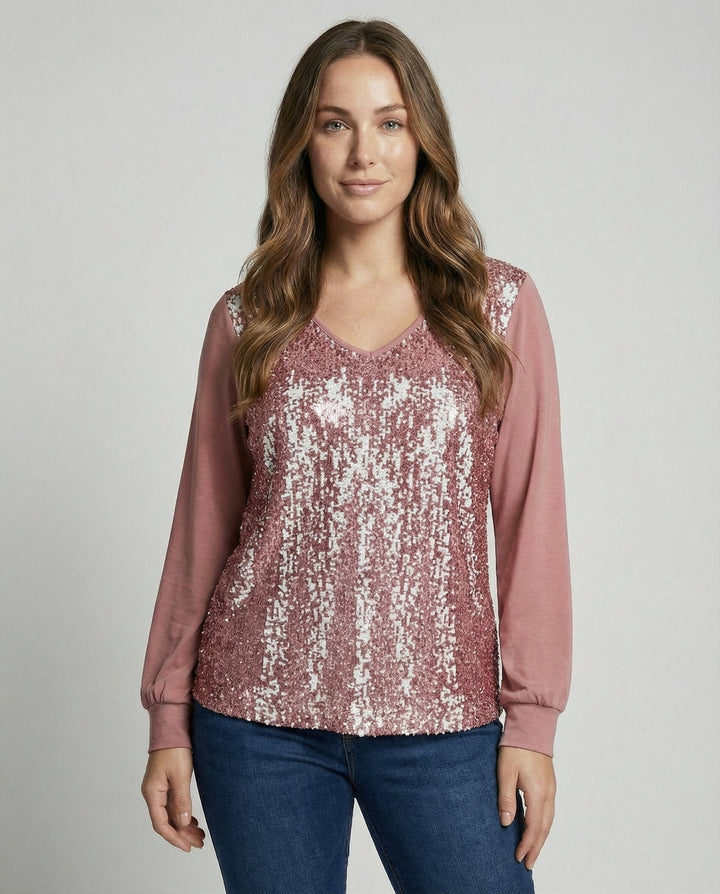 Simple Glitter Blouse Women