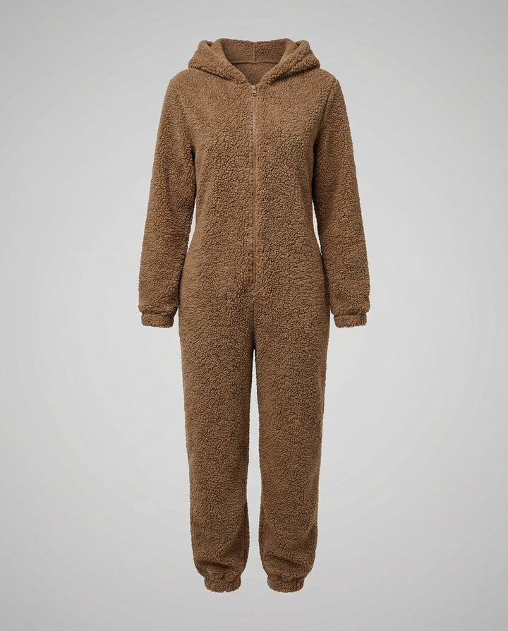 Women Teddy Fleece Overall Hood