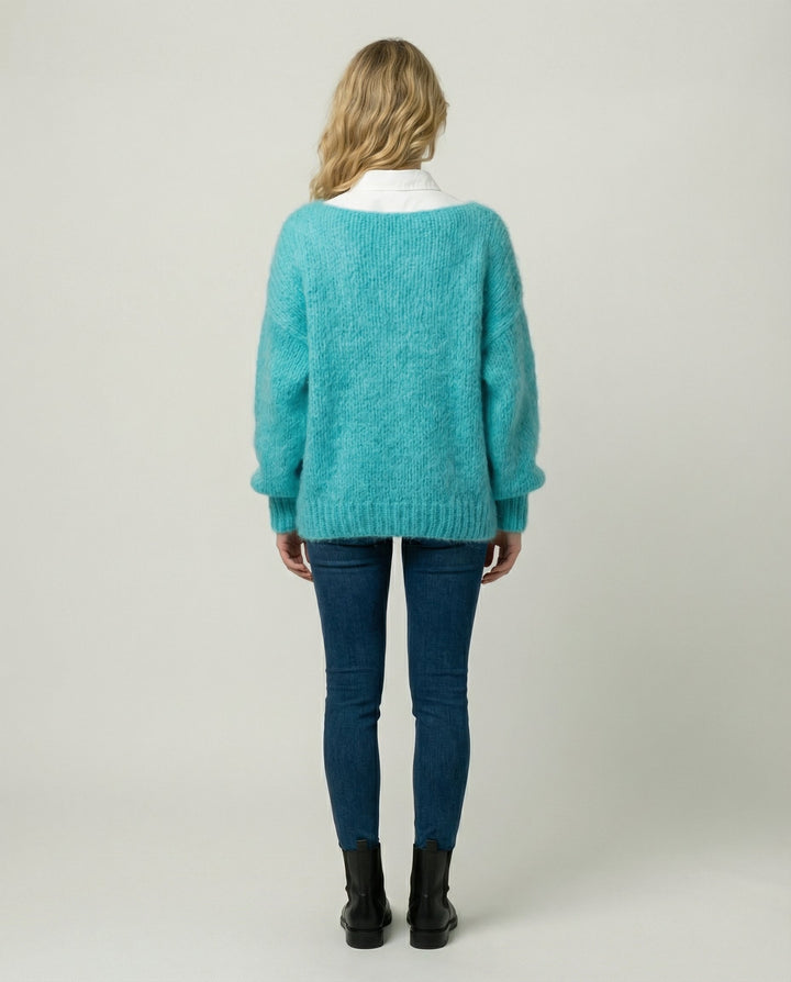Oversized Pullover U Boat Neck