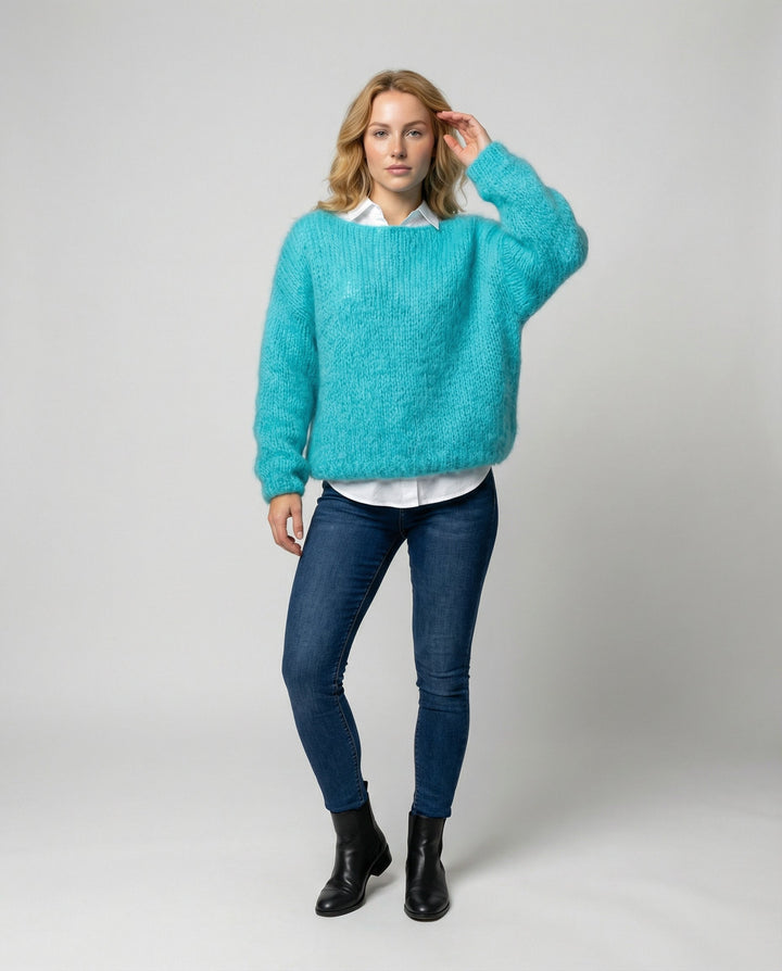 Oversized Pullover U Boat Neck