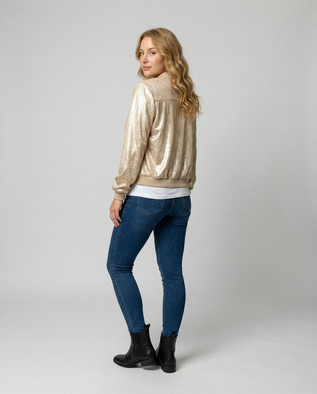 Shiny Bomber Jacket Women