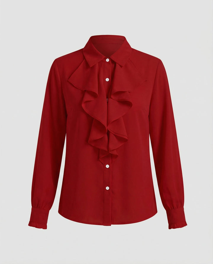 Ladies Blouse Ruffles Elegance