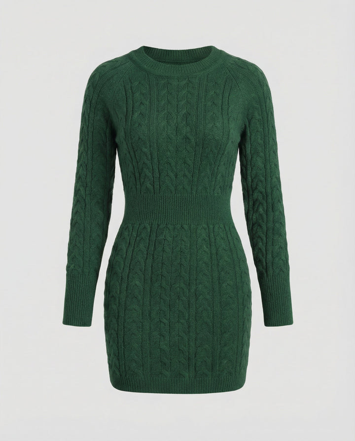 Knit Dress Braided Design Women