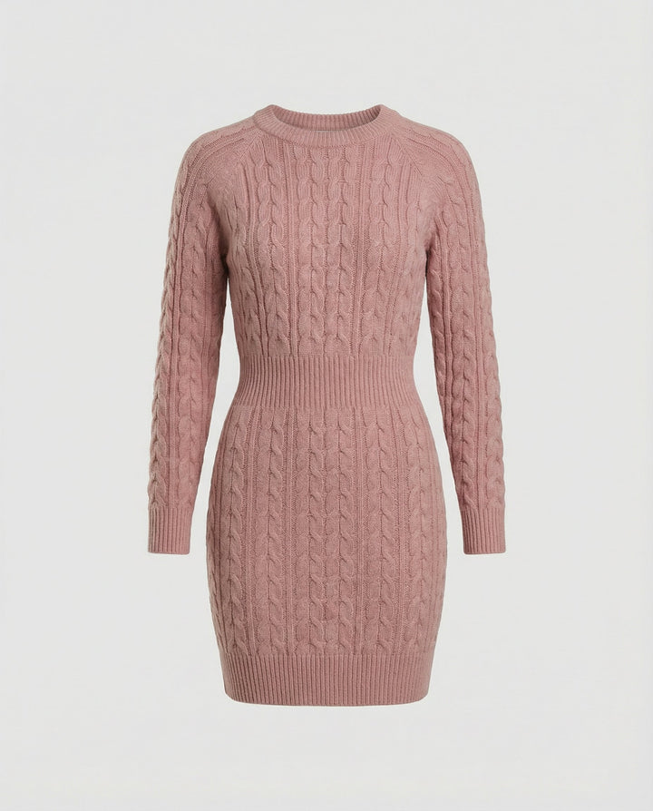 Knit Dress Braided Design Women