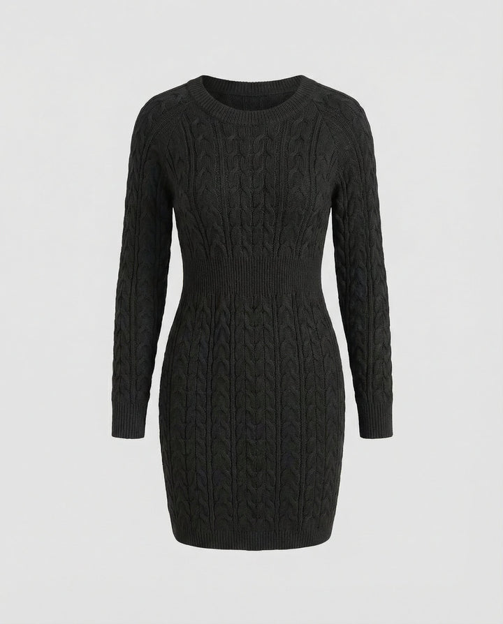 Knit Dress Braided Design Women