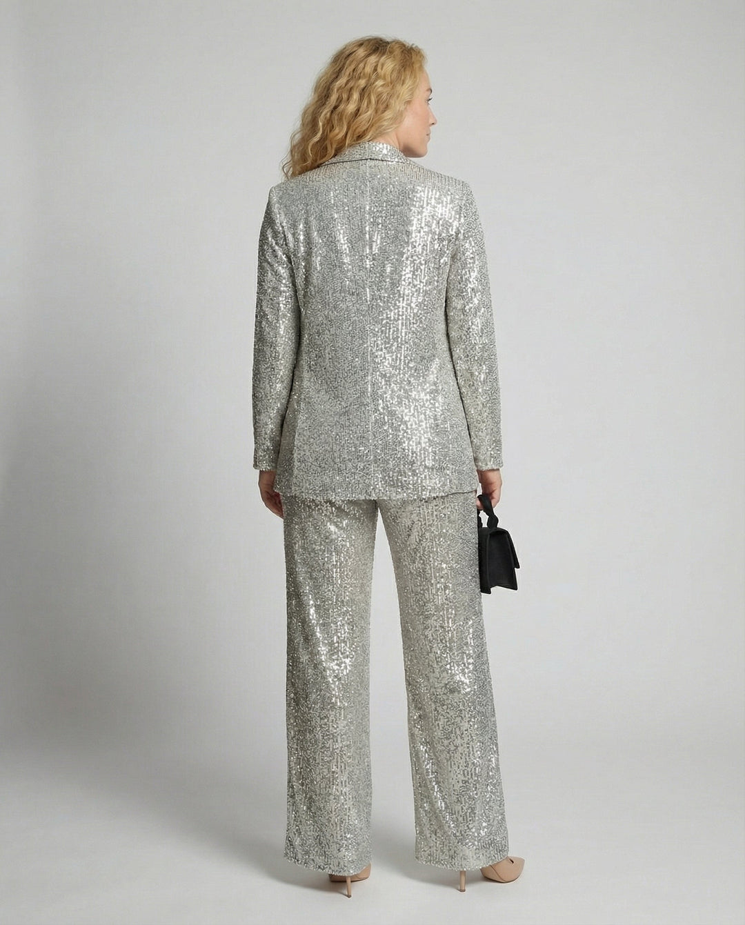 Glittering Elegant Blazer Suit Women