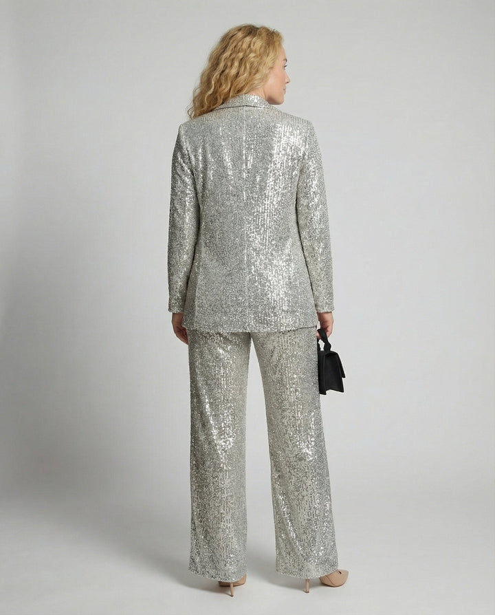 Glittering Elegant Blazer Suit Women