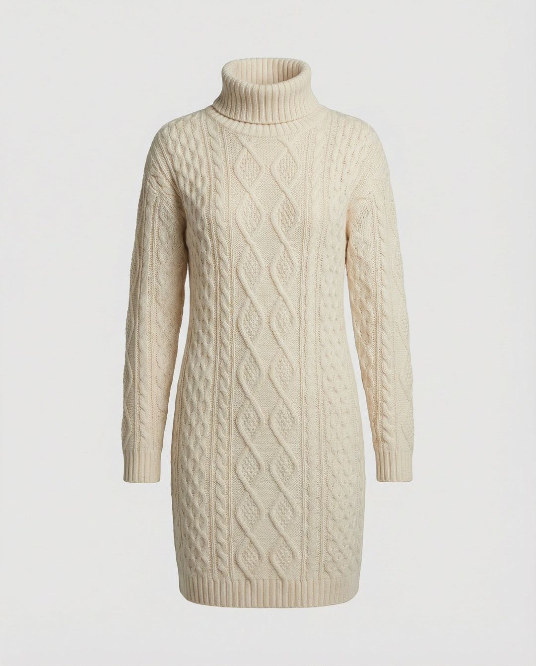 Beige Soft Knit Midi Dress