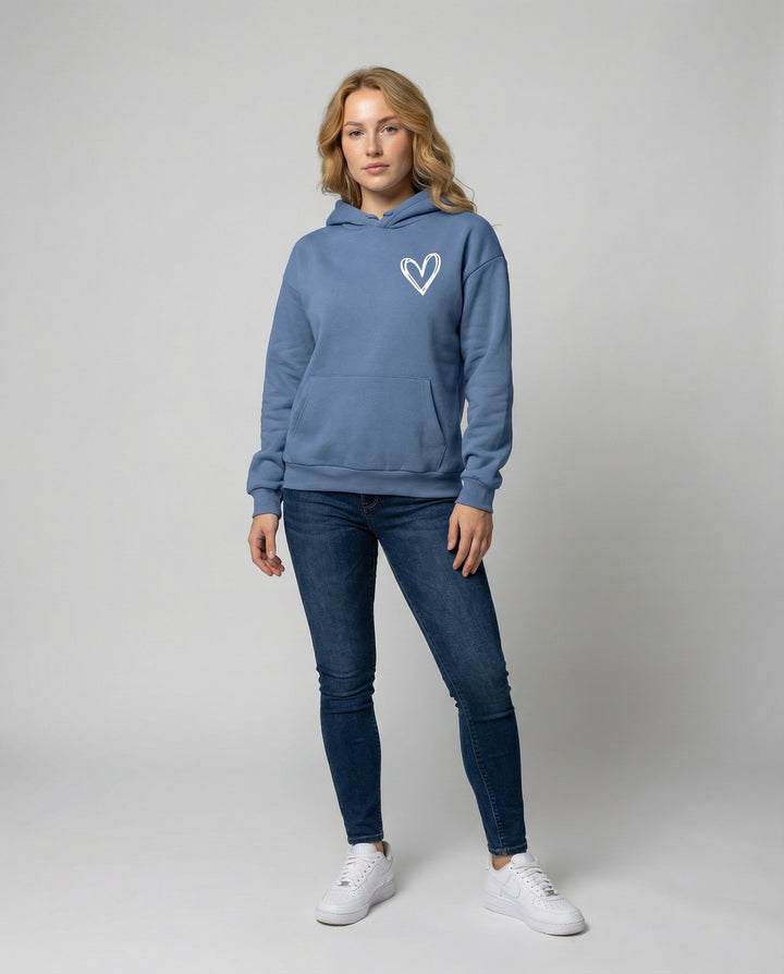 Hooded sweatshirt heart print women