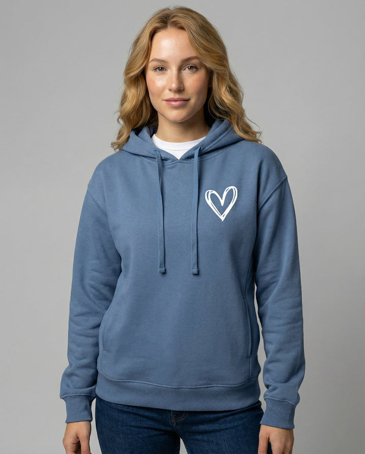 Hooded sweatshirt heart print women