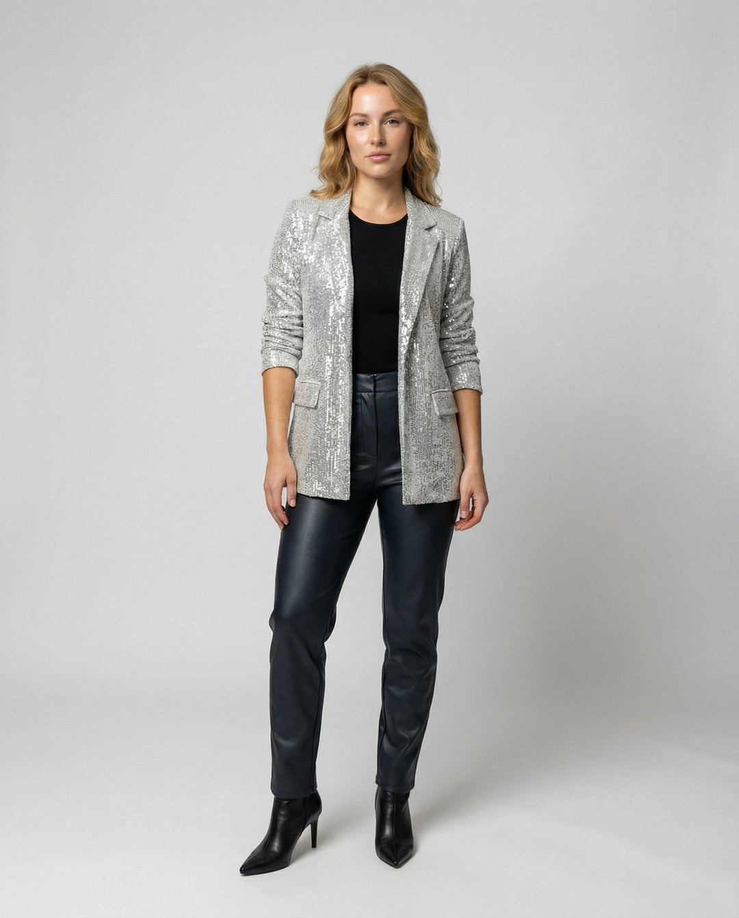 Elegant Sequin Blazer Women