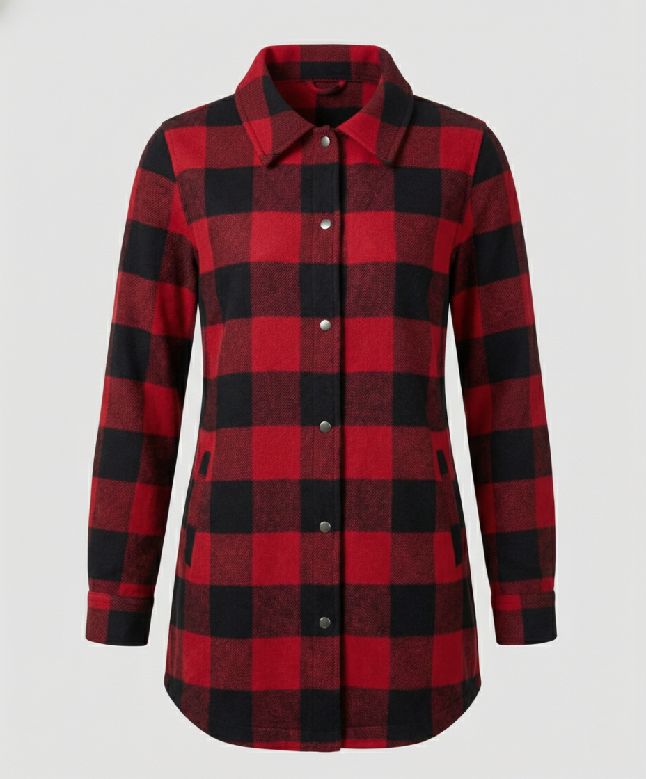 Casual Women's Check Long Blouse